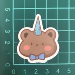 【送料無料】防水ステッカー シール【即購入可能】可愛いファンシー韓国クマ 2枚のサムネイル