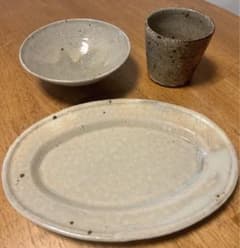 中村哲雄 オーバルプレート フリーカップ 小皿 各1枚 計3枚 中村哲雄 オーバルプレート フリーカップ 小皿 各1枚 計3枚 - メルカリ