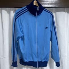 adidas ジップアップジャケット 水色 3本ラインのサムネイル
