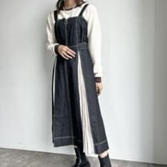 ZIP付プリーツ切替ステッチジャンスカのサムネイル