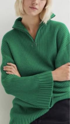 新品未使用タグ付き【H & M】ハーフジップロングニットのサムネイル