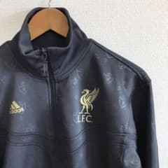 アディダス 長袖 ジャージ ジャケット リバプール サッカー 総柄 Oサイズ 黒のサムネイル