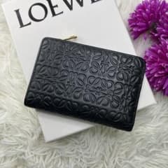 極美✨ロエベ 二つ折り財布 アナグラム リピート フラグメントケース