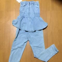 rienda＊スウェットデニム地＊オールインワンのサムネイル
