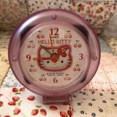 Heisei Retro Skeleton Hello Kitty Desk Clock, Pink, Travel Clock, Working Condition Confirmed