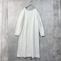 ビューティアンドユース サーマル ロングワンピース ホワイト コットン　美品　冫