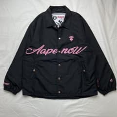 【ec48】A BATHING APE　コーチジャケット　サイズL相当　ブラック ec48】A BATHING APE コーチジャケット サイズL相当 ブラック - メルカリ