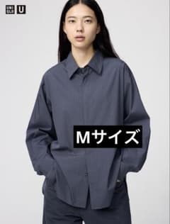 UNIQLO:U ドレープシャツ　ストライプシャツ　ブルー　Mサイズ