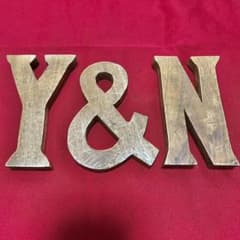 イニシャルオブジェ Y ＆ N アルファベット 木製のサムネイル