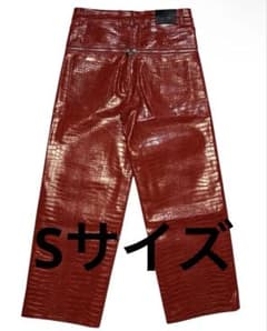 goar.archive 赤 クロコ レザーパンツ Sサイズのサムネイル