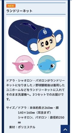 中日ドラゴンズ　ランドリーネット　2024 ファンクラブ 入会特典 ①のサムネイル