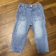 バースデイ　デニムブルー ゴムウエストパンツ 80cmのサムネイル
