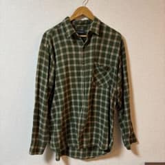Faded Glory グリーン系チェックネルシャツ Lサイズのサムネイル