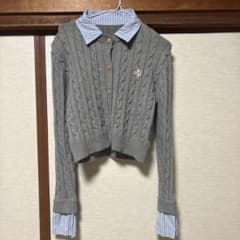 SHEIN グレー ケーブルニットカーディガン ロンT サイズXSのサムネイル