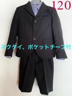 卒園式　入学式　男の子　フォーマル　120　ネクタイ、ポケットチーフ付きのサムネイル