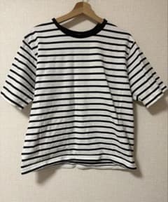 【studio CLIP】オーバーサイズ クルーネック ボーダー柄 Tシャツのサムネイル