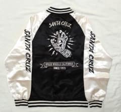 【極美品】SANTA CRUZ Screaming Hand スカジャン 美品 SANTA CRUZ スカジャン L スクリーミングハンド 刺繍 サテン