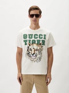 【極美品】GUCCI タイガー Tシャツ ホワイト Sサイズ GUCCI タイガー Tシャツ - メルカリ