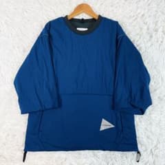 and wander アンドワンダー プルオーバー POLARTEC L ブルー