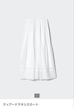 UNIQLO　ティアードマキシスカート　ホワイト Sのサムネイル
