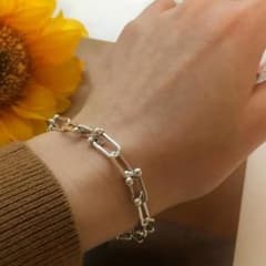 ♡大人気♡【シルバー】チェーンブレスレット♡ハードウェアブレスレット♡のサムネイル