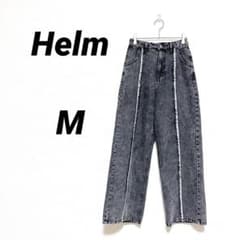 Helm ヘルム しまむら フリンジ ワイド デニム パンツ グレー M