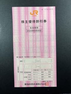 匿名発送　JR東海　株主優待割引券のサムネイル