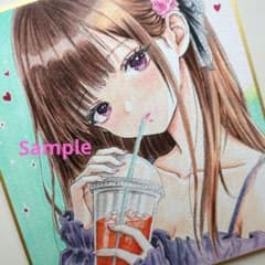 ゆ*。様 ❥ドリンク❥透明感のある女の子 イラスト♡オリジナル