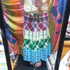 カラフルチェックロングスカートのサムネイル