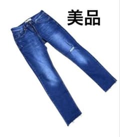 美品 Bershka ベルシュカ ダメージ スキニー デニム 30inchのサムネイル