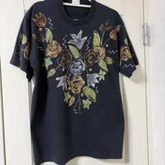 90sビンテージ Paint/Brush ハンドペイントアートTシャツ黒スタッズのサムネイル