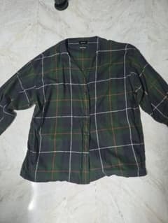 BEAMS ビームス ノーカラーシャツ シャツジャケット チェック Mのサムネイル