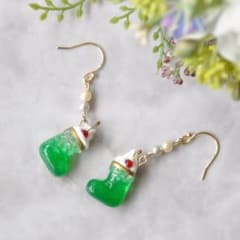 長靴クリームソーダのピアス＊ハンドメイドのサムネイル