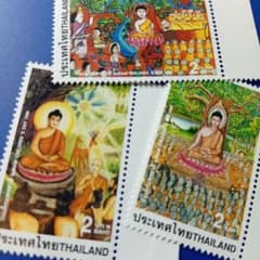 外国切手 タイ切手 1996年 国際文通週間・子どもの絵コンテスト 3V