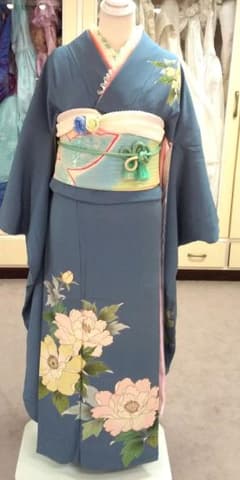 お値下げ  振袖  青  成人式のサムネイル