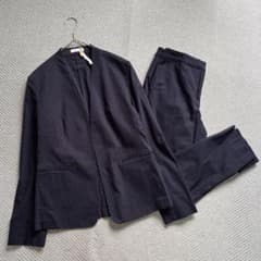 美品 PLST リネン混 春夏 ノーカラージャケット パンツ セットアップ LM 美品 PLST リネン混 春夏 ノーカラージャケット パンツ セットアップ