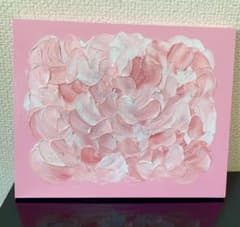 テクスチャーアート　フラワーアート　花柄　ピンクインテリア　花の絵　アクリル画 テクスチャーアート 花 桜 ピンク 抽象画 - メルカリ