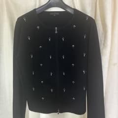 To be chic ジップアップ　カーディガン　ビジュー　黒　M 40サイズのサムネイル