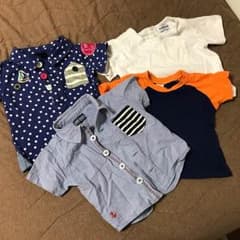 サイズ90半袖いろいろ詰め合わせ★保育園着に…マリンシャツ、Tシャツセットのサムネイル