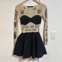 GLAD NEWS タトゥー風プリント ミニワンピース 美品　平成ブランドのサムネイル