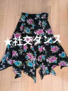 ☆社交ダンス 花柄 フレアスカート - メルカリ