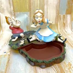 Alice in Wonderland White Rabbit Trinket Box Cheshire Cat Clock Accessory Case