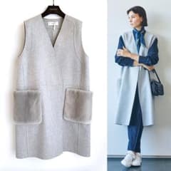 eclat掲載*CYCLAS シクラス*ミンクポケット付リバーウールジレ - メルカリ