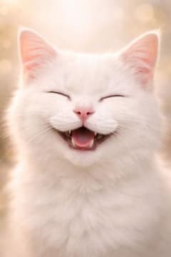 【3枚で1400円】☆笑顔の白猫 絵画