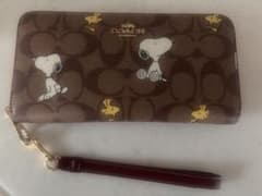 再値下げ◆COACH スヌーピー 長財布 ブラウンのサムネイル