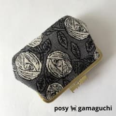 ミナペルホネン ハンドメイド コンパクト親子がま口財布 rosy ホワイト