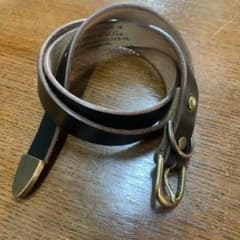 新品 アートブラウン クロムエクセルレザー ナローレンジャーベルト 黒