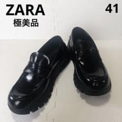 極美品ZARA厚底コインローファー41ブラックvibramソール - メルカリ