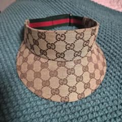 GUCCI グッチ サンバイザー GGパターン シェリーライン ロゴ 男女兼用