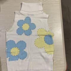 かわいい花柄ノースリーブニット　オシャレニットのサムネイル